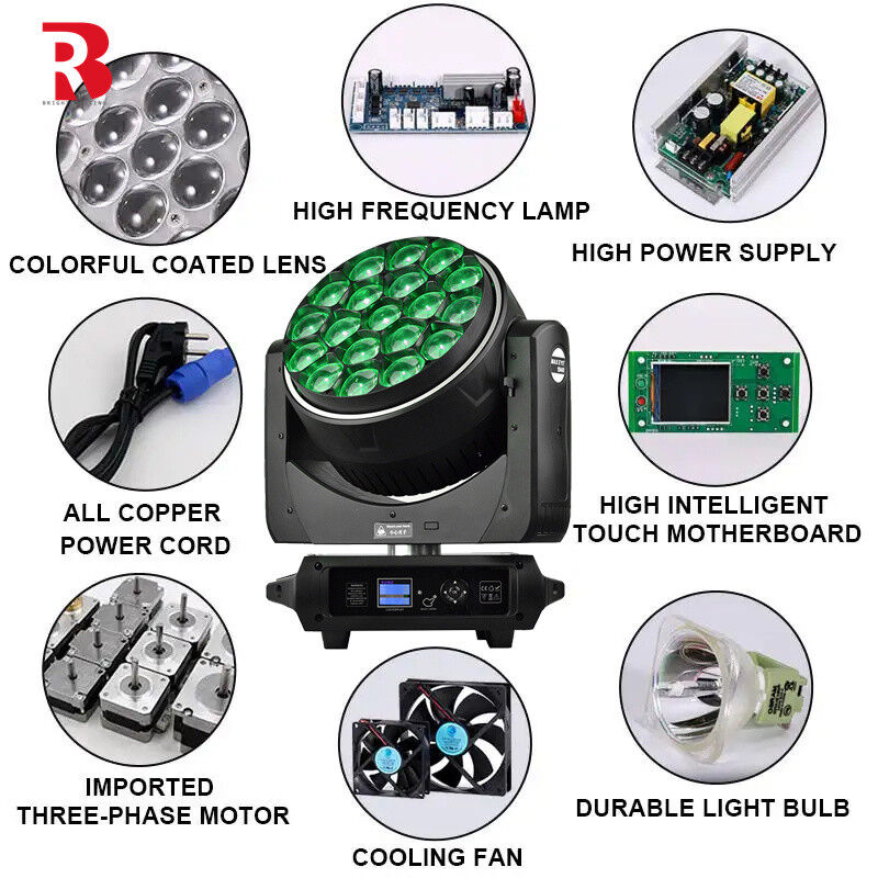 19*40W Beam Spot Wash Moving Head Stage Light IP20 High Brightness