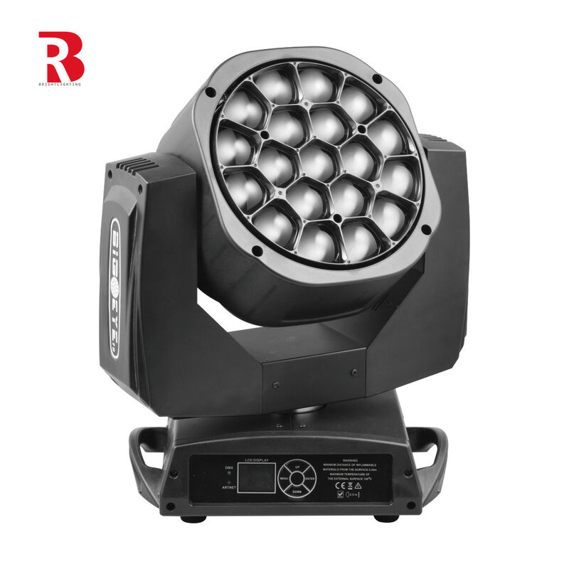 4 In 1 Bee Eye 19x15w Moving Head Light LCD Colorful Display For Wedding