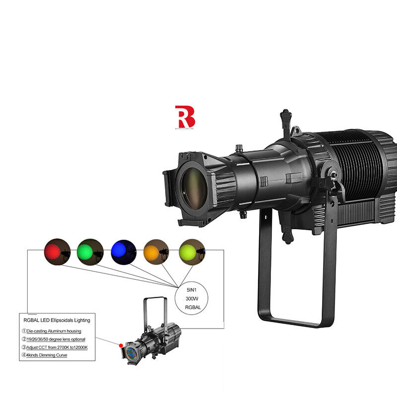 200w RGBW Silent Fixed Focus Fan-Less IP65 LED Spot Studio Stage Light