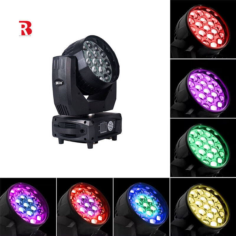 Wash LED Zoom 19pcs 15W Sharpy Beam Moving Head Stage Light RGBW Infinite Mixture For Wedding