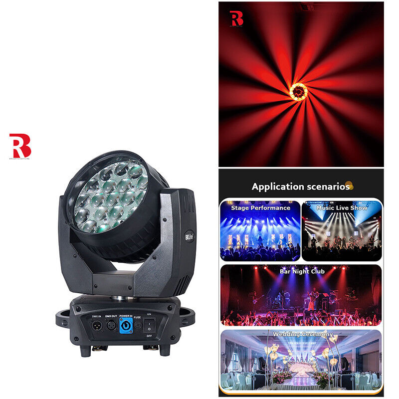 19pcs 15W RGBW 4 In 1 LED Wash Stage Lighting For Conference Venues Ballrooms