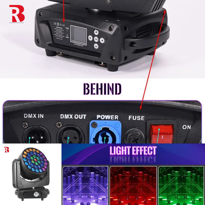 Full Control Over Lighting RGBW 4in1 LED Moving Head Light For Music Performances