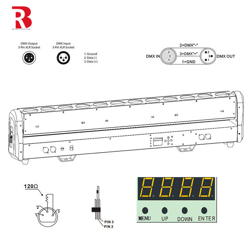 370W LED Bar Light 12*30W 13/57CH LED Moving Head Light For Entertainment