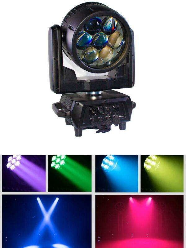 7*40W DMX 4-In-1 Indoor LED Beeye Moving Head Wash Zoom Light For Stage Show