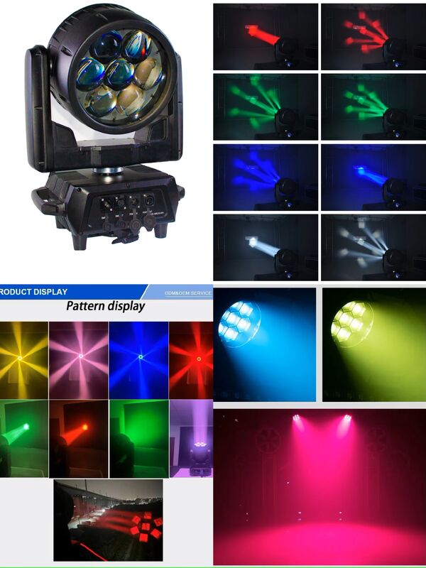 7*40W DMX 4-In-1 Indoor LED Beeye Moving Head Wash Zoom Light For Stage Show