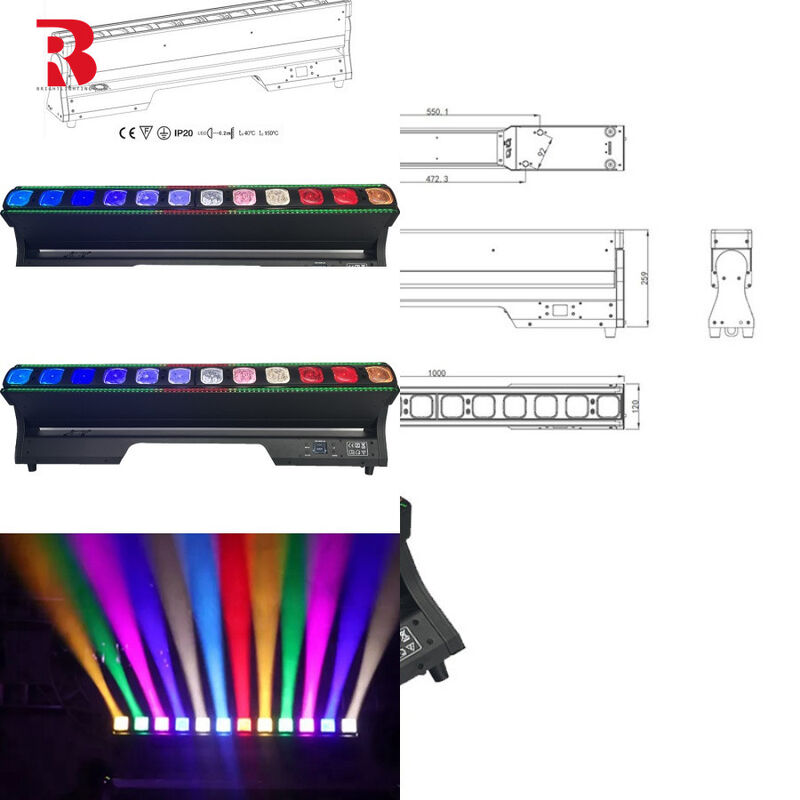 Stage Disco Dj Lighting DMX 40W RGBW 4in1 Pixel Head 12X40w Beam Wash Zoom Moving Lights