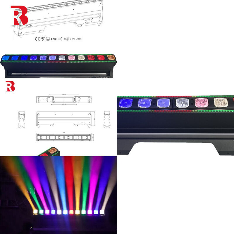 Stage Disco Dj Lighting DMX 40W RGBW 4in1 Pixel Head 12X40w Beam Wash Zoom Moving Lights