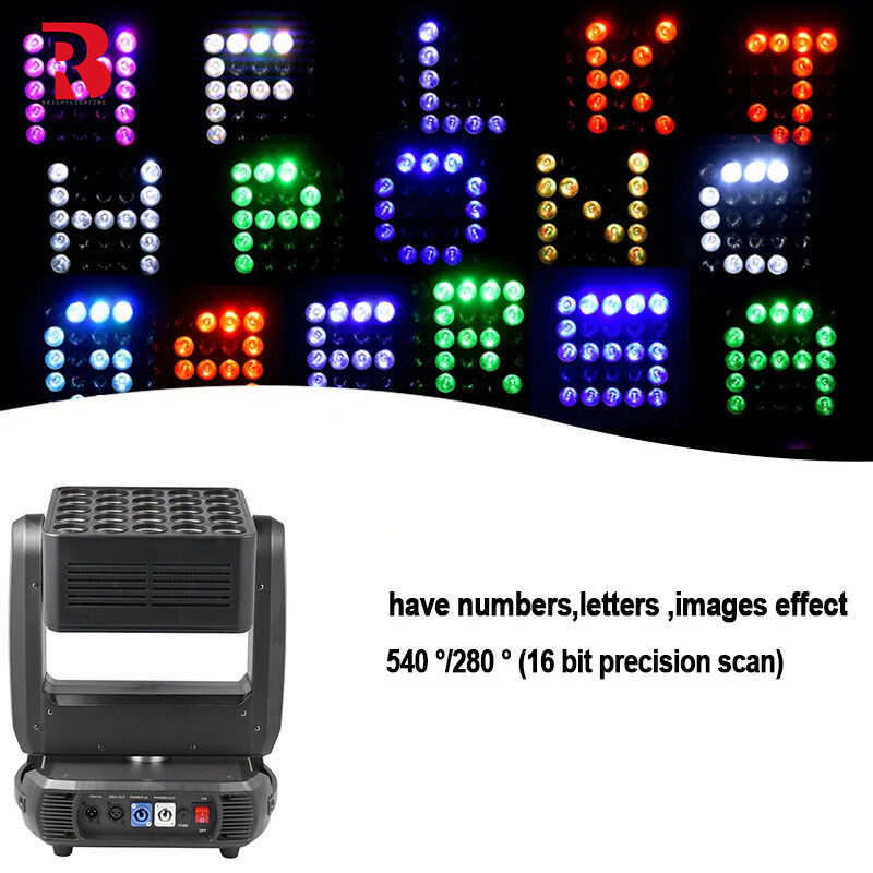 5*5 Matrix 25PCS 12W RGBW LED Moving Head Stage Light For	dj moving head lights  Professional Stage