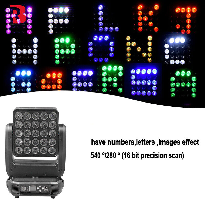 15W LED 5*5 Matrix 25 Pcs RGBW 4-in-1 LED Stage Light Moving Head Light