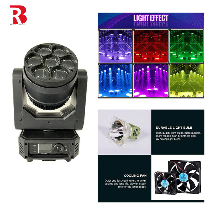 7x40W Bee Eye Zoom Led Moving Head Lights Concert DJ Stage Lights