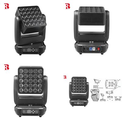 DMX Indoor 25*10W 4in1 LED Matrix Zoom Wash Moving Head Light For Wedding Event