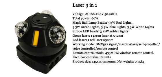 New High Quality Magic ball 3 in 1 Laser light China Manufacturers